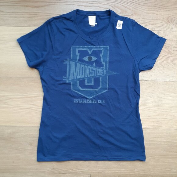 Monsters University - MU - Monsters Inc - New Women's Medium Navy Blue T-Shirt - Picture 1 of 5